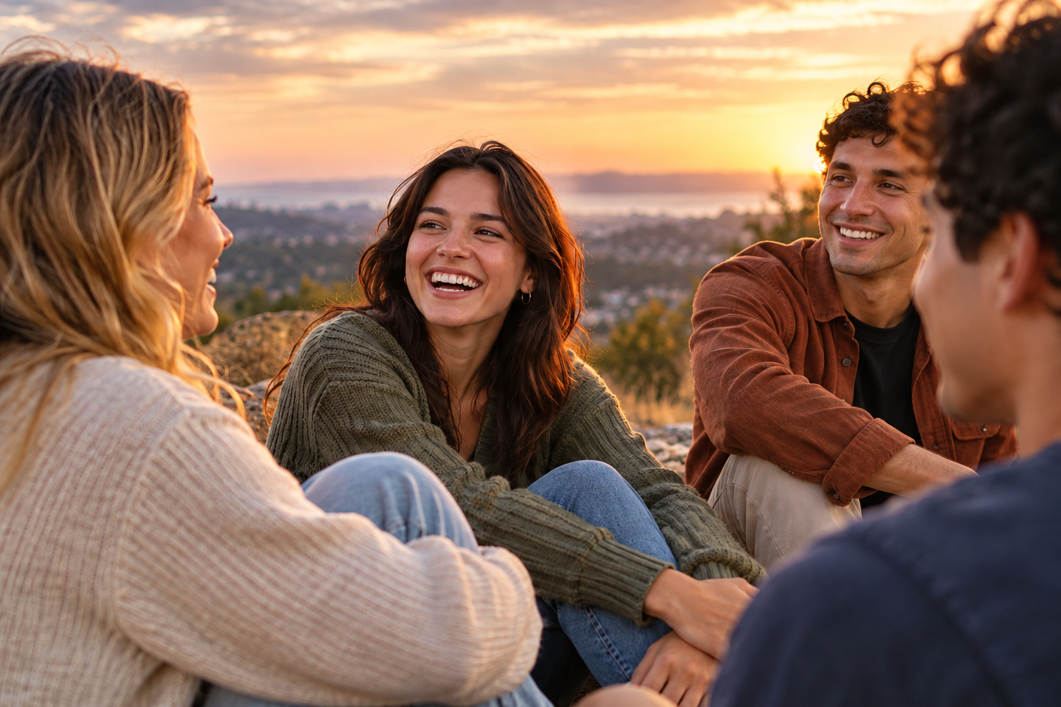 Care Concepts Therapy Golden-Hour Laughter Among Friends